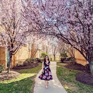 Eliza J Floral Jacquard Dress